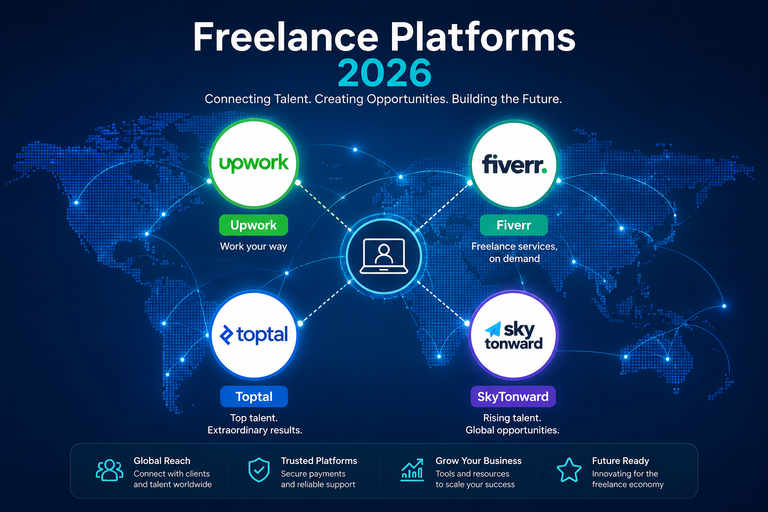 Best Freelance Platforms in 2026 – Honest Comparison of Upwork, Fiverr, Toptal & Skytonward