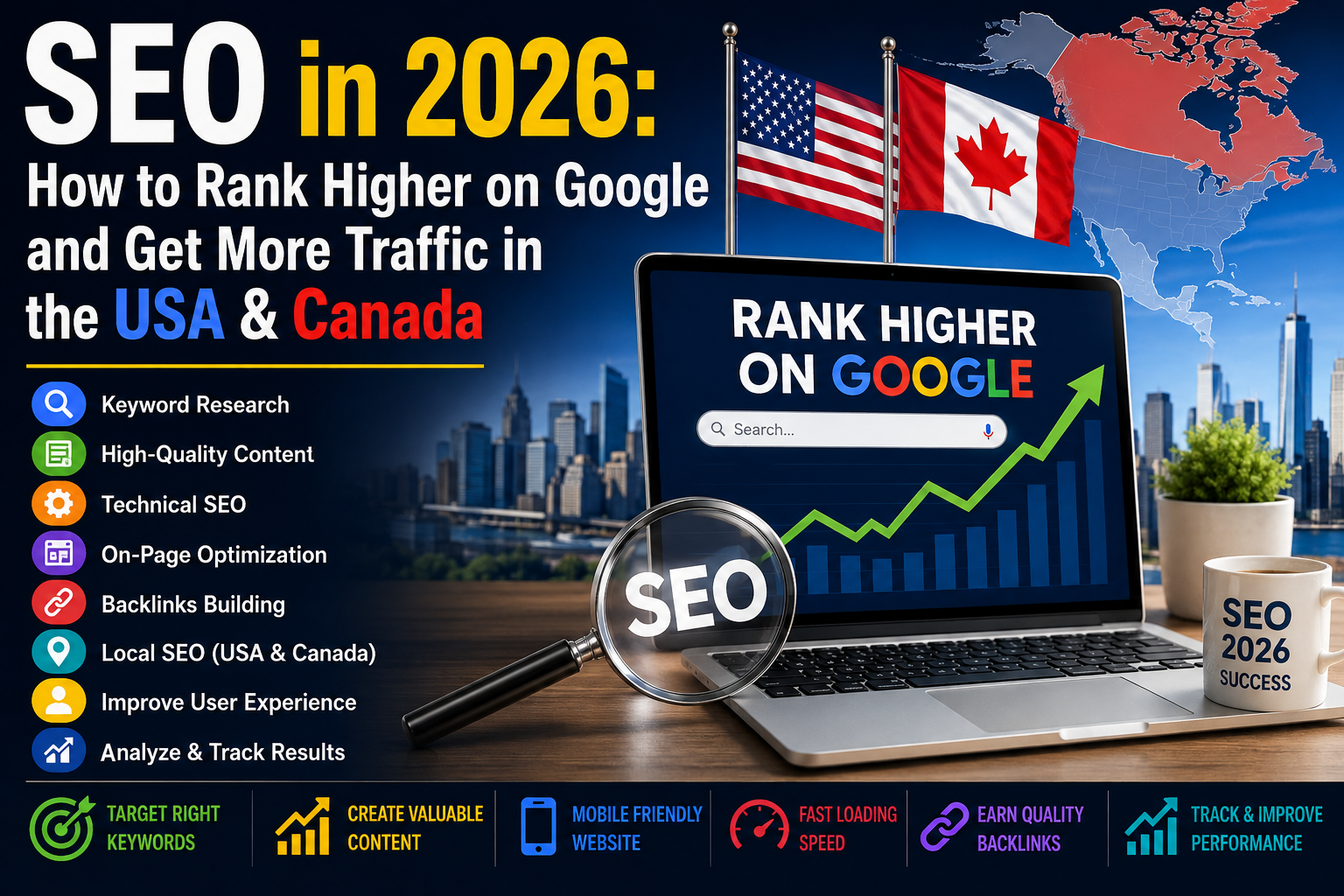 SEO in 2026: How to Rank Higher on Google and Get More Traffic in the USA & Canada